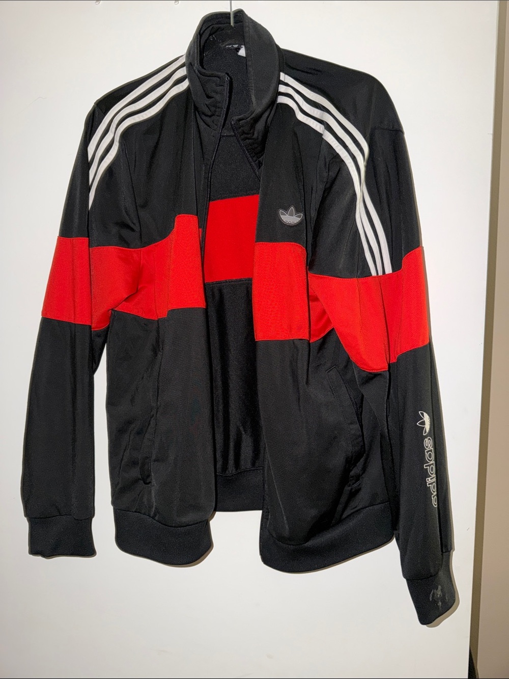 Adidas Men's Black & Red zip up